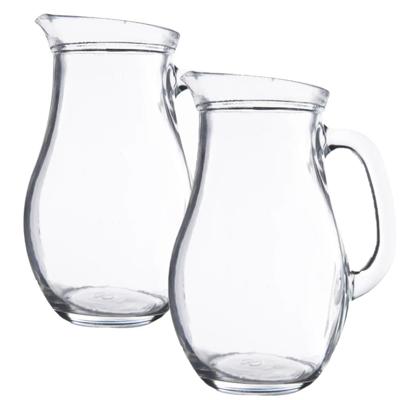 Secret de Gourmet Karaf - 2x stuks - water of wijn - glas - 1 liter - bol model - Waterkan - Sapkan