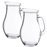 Secret de Gourmet Karaf - 2x stuks - water of wijn - glas - 1 liter - bol model - Waterkan - Sapkan
