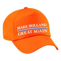 Koningsdag Verkleed feest pet - oranje - Make Holland Great Again - volwassenen