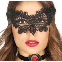 Oogmasker - zwart kant - dames - gemaskerd bal masker