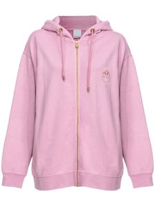 PINKO hoodie zippé à logo brodé - Rose