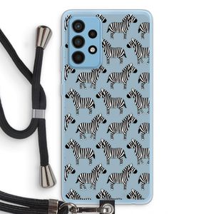 Zebra: Samsung Galaxy A52 Transparant Hoesje met koord