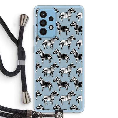 Zebra: Samsung Galaxy A52 Transparant Hoesje met koord