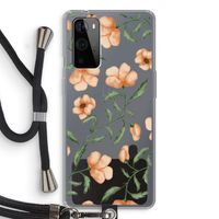 Peachy flowers: OnePlus 9 Pro Transparant Hoesje met koord