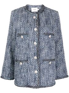 b+ab veste en tweed à simple boutonnage - Bleu