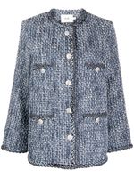 b+ab veste en tweed à simple boutonnage - Bleu - thumbnail