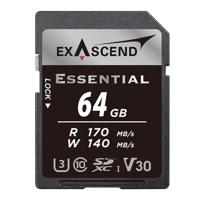 EXASCEND Essential UHS-I SD card(V30) 64GB Read 170 MB/s Write 140 MB/s EXASCEND Essential UHS-I SD card(V30) 64GB Read 170 MB/s Write 140 MB/s