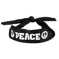 Hoofdband/haarband voor volwassenen - Peace - zwart