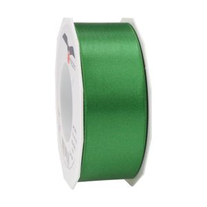 1x Luxe groene satijnen lint rollen breed 4 cm x 25 meter cadeaulint verpakkingsmateriaal   -