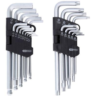 KS Tools 151.4000 TX Haakse schroevendraaierset 1.27 mm, 1.5 mm, 2 mm, 2.5 mm, 3 mm, 3.5 mm, 4 mm, 4.5 mm, 5 mm, 6 mm, 7 mm, 8 mm, 10 mm T 10, T 15, T 20, T