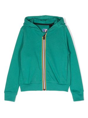 K Way Kids hoodie en coton à fermeture zippée - Vert K Way Kids hoodie en coton à fermeture zippée - Vert