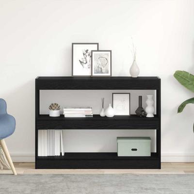 Boekenkast Zwart eiken 100 x 30 x 72 cm Bewerkt hout