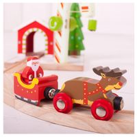 Bigjigs houten kerstman, slee en rendier