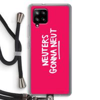 Neuters (roze): Samsung Galaxy A42 5G Transparant Hoesje met koord