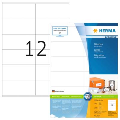 Etiket herma 4635 105x48mm premium wit 2400 etiket Etiket herma 4635 105x48mm premium wit 2400 etiket