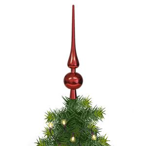 Othmar Decorations Kerstboom piek - rood - 28 cm - kunststof - kerstpiek