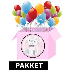 Katten/poezen thema feest pakket