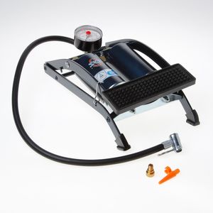 Voetpomp+manometer 2cil. 0-7bar