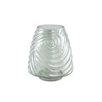 PTMD Silli Green sprayed glass vase wavy structure M - thumbnail