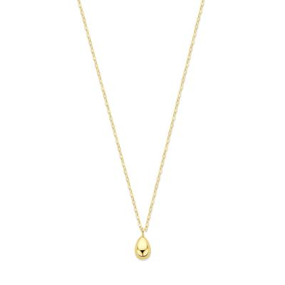 Verfijnd 14k Geelgouden Collier met Druppel - Verstelbare Draaglengtes van 42-45 cm