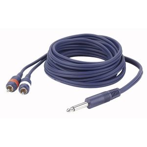 DAP FL33 verloopkabel 1x Jack naar 2x RCA 3m