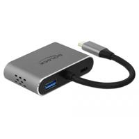 Delock USB 2.0 Adapter [1x USB-C stekker - 1x HDMI-bus, VGA-bus, USB-C bus] 64074 0.12 m