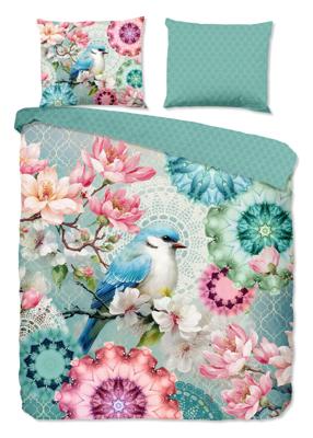 HIP Dekbedovertrek "mandalas, bloemen & vogel" - Mint - (200x200/220 cm) - Katoen Satijn