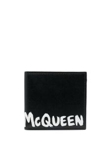 Alexander McQueen portefeuille pliant à logo Graffiti imprimé - Noir