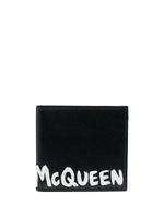 Alexander McQueen portefeuille pliant à logo Graffiti imprimé - Noir - thumbnail