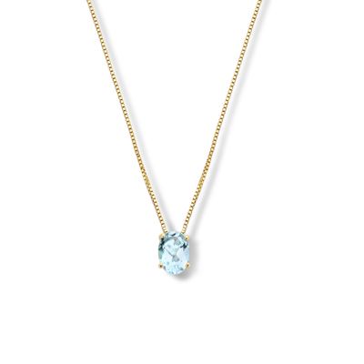 Ketting geelgoud-topaas blauw 0.16ct 42 - 45 cm