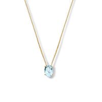 Ketting geelgoud-topaas blauw 0.16ct 42 - 45 cm