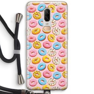 Pink donuts: OnePlus 6 Transparant Hoesje met koord