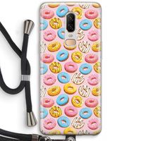Pink donuts: OnePlus 6 Transparant Hoesje met koord