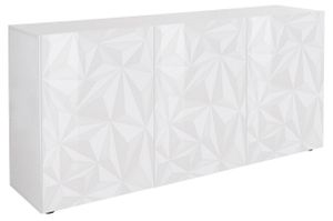 Dressoir Kristal met 3 deuren 181 cm breed in hoogglans wit
