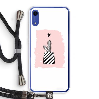 Zwart-wit cactus: Honor Play 8A Transparant Hoesje met koord
