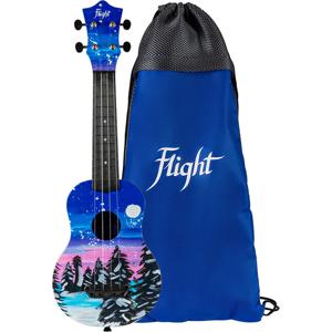 Flight Ultra Travel Series UTS-42 Snow kunststof sopraan ukelele met hoes