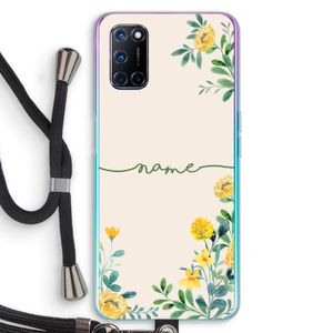 Gele bloemen: Oppo A92 Transparant Hoesje met koord