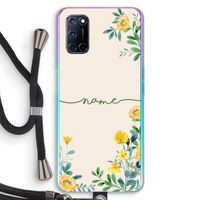 Gele bloemen: Oppo A92 Transparant Hoesje met koord Gele bloemen: Oppo A92 Transparant Hoesje met koord