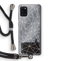 Geometrische lijnen wit: Samsung Galaxy A31 Transparant Hoesje met koord