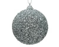 Kerstbal foam kraal d8 cm zilver - Decoris
