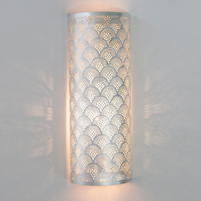 Wandlamp Cilinder Fan Zilver - set van 2