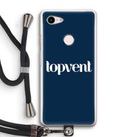 Topvent Navy: Pixel 3 Transparant Hoesje met koord