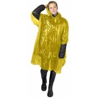 Wegwerp regenponcho - 6x - geel - voor volwassenen - met capuchon - budget line