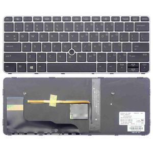 Notebook keyboard for HP EliteBook 725 G3 820 G3 with pointstick with frame silver