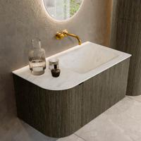 Badmeubel Mondiaz Kurve-Dlux | 85 cm cm | Meubelkleur Shadow | Wastafelkleur Opalo | Solid surface | Wasbak rechter zijde spoelbak | Zonder kraangat(en) Badmeubel Mondiaz Kurve-Dlux | 85 cm cm | Meubelkleur Shadow | Wastafelkleur Opalo | Solid surface | Wasbak rechter zijde spoelbak | Zonder kraangat(en)