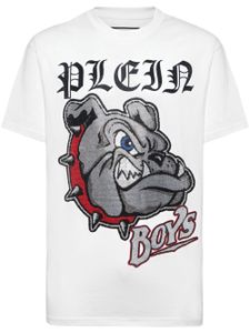 Philipp Plein t-shirt Bulldog en coton - Blanc