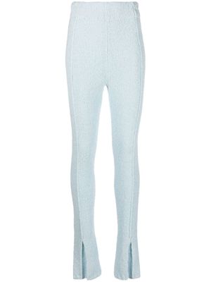 ROTATE BIRGER CHRISTENSEN pantalon en maille à chevilles évasées - Bleu