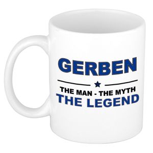 Gerben The man, The myth the legend collega kado mokken/bekers 300 ml