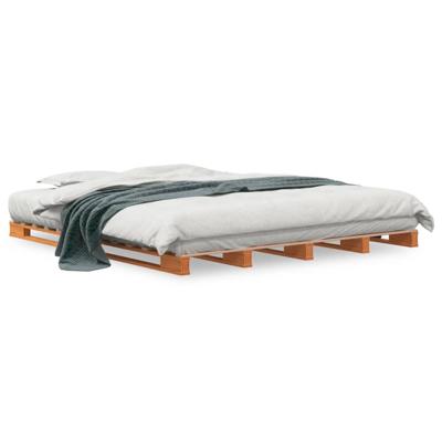 Palletbed massief grenenhout wasbruin 180x200 cm