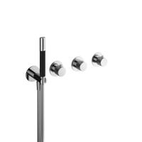 Hotbath Cobber X - Afbouwdeel voor Inbouw Bad/douche Thermostaat - 2 Stopkranen - met Handdouche - met Doucheslang - Chroom